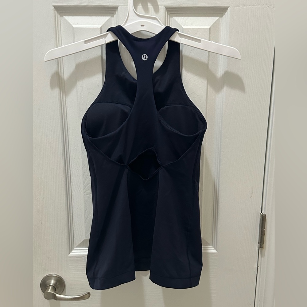 Lululemon In Training Tank Size 4 Navy Blue Racerback - Picture 10 of 13